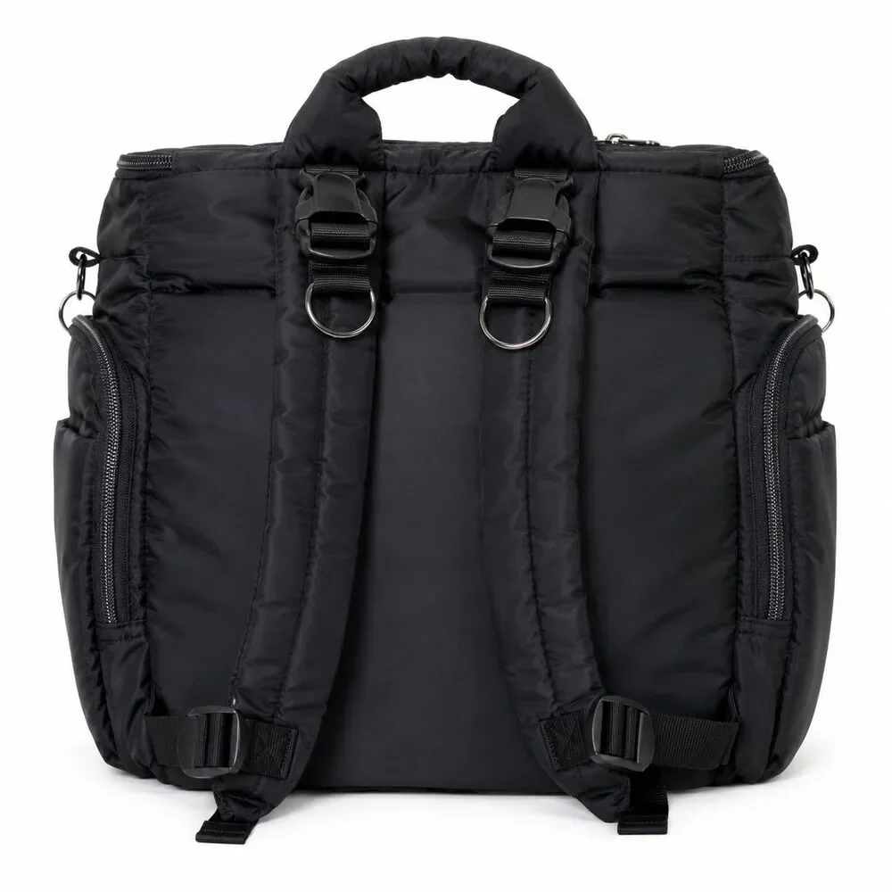 Fisher-Price Madison Diaper Bag Backpack Crossbody Tote Black Multi Pocket
